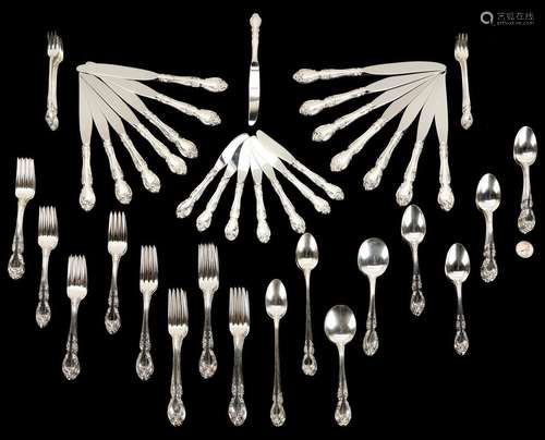 87 PCS. GORHAM MELROSE STERLING SILVER FLATWARE, 88 ITEMS