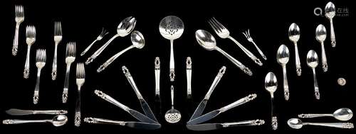 57 PCS. GORHAM HISPANA-SOVEREIGN STERLING SILVER FLATWARE, S...