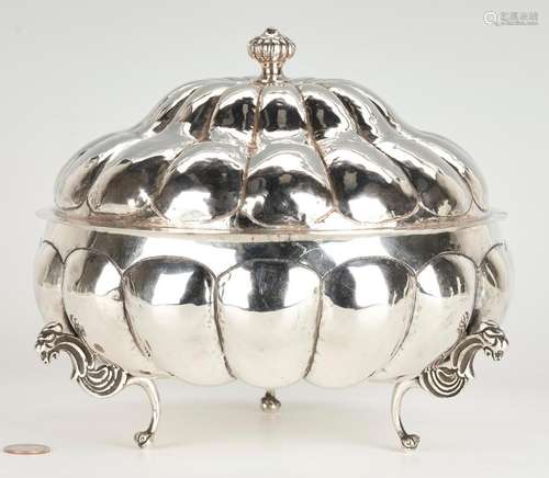 SOUTH AMERICAN SILVER COVERED DISH, GUZMAN