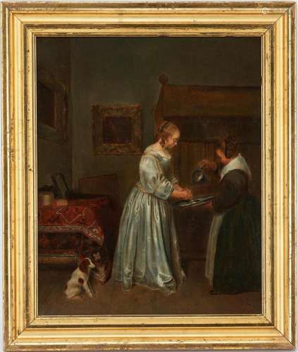 AFTER GERARD TER BORCH O/C, WOMAN WASHING HER HANDS