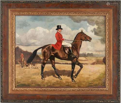 ENGLISH SCHOOL O/B PAINTING, EQUESTRIAN HUNT SCENE