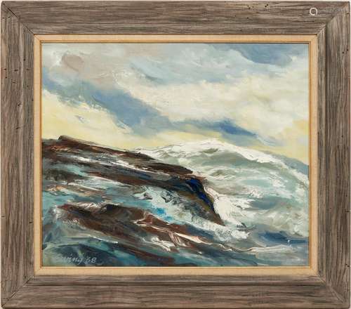 C. KERMIT EWING O/C EXPRESSIONIST COASTAL PAINTING