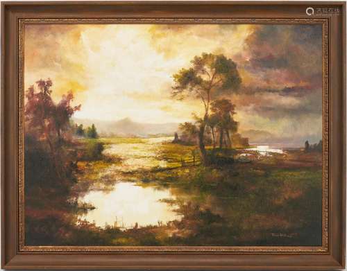 LARGE RON WILLIAMS O/C LANDSCAPE PAINTING