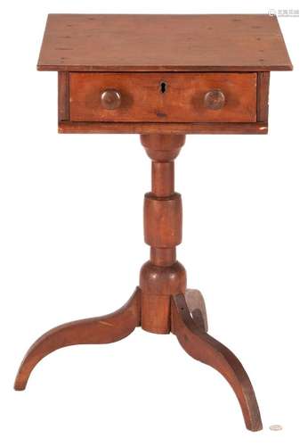 SOUTHERN VERNACULAR 1-DRAWER TABLE, TRIPOD BASE