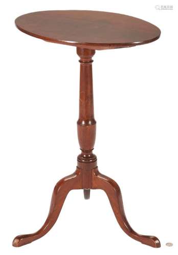 OVAL TOP CANDLESTAND ATTR. MASSACHUSETTS, SLIPPER FEET