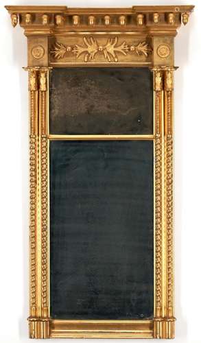 AMERICAN CLASSICAL GILTWOOD PIER MIRROR, EX- NEW HAMPSHIRE G...