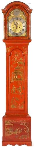 C. WARD BRITISH TALL CLOCK WITH CHINOISERIE CASE