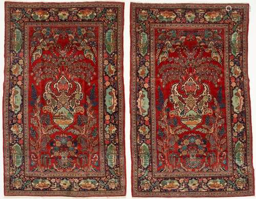 2 KASHAN PICTORIAL PERSIAN CARPETS