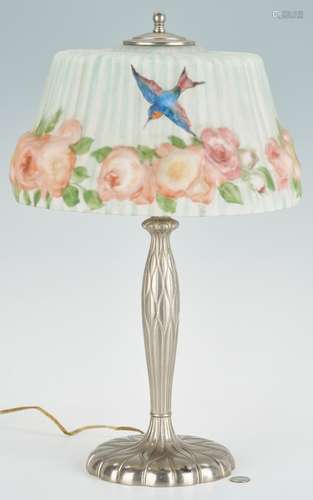 PAIRPOINT REVERSE PAINTED PUFFY TABLE LAMP