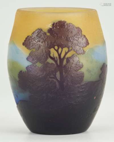 GALLE CAMEO GLASS SCENIC VASE