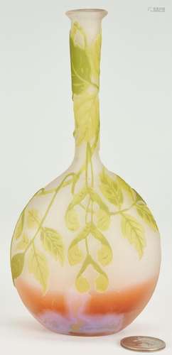 GALLE BANJO FORM CAMEO GLASS VASE