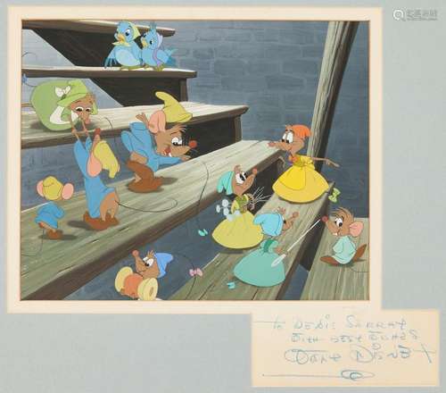 WALT DISNEY SIGNED ANIMATION CEL, CINDERELLA'S MICE