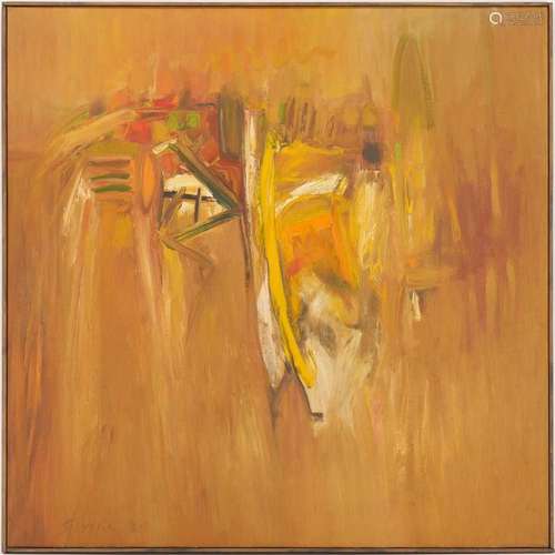 WALTER HOLLIS STEVENS ACRYLIC ON CANVAS ABSTRACT PAINTING, L...