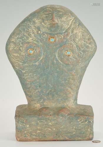 OLEN BRYANT, CERAMIC FIGURE WITH TURQUOISE