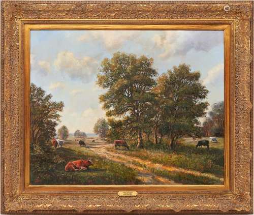 JERRY MALZAHN O/C COPPELL, TX LANDSCAPE, CATTLE GRAZING