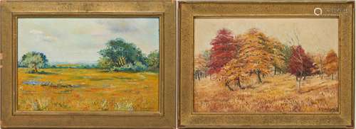 2 VICTORIA WHITE O/B TEXAS LANDSCAPES, BLUEBONNETS & AUT...