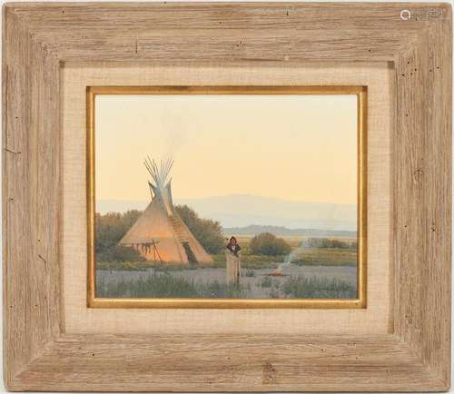 MICHAEL HADLEY O/B NATIVE AMERICAN PAINTING