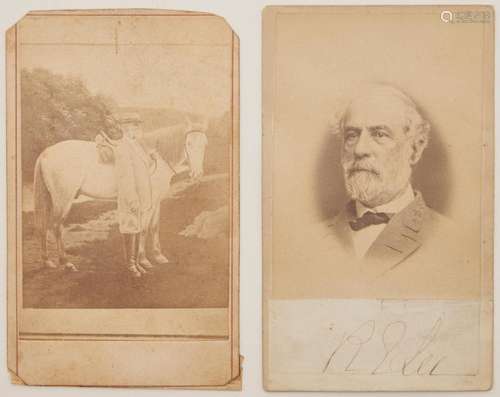 ROBERT E. LEE SIGNED CDV, TRAVELLER & LEE CDV BY PLECKER...