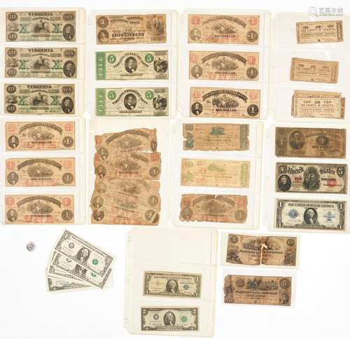 GROUPING OF CONFEDERATE CURRENCY, PRE CIVIL WAR OBSOLETE CUR...