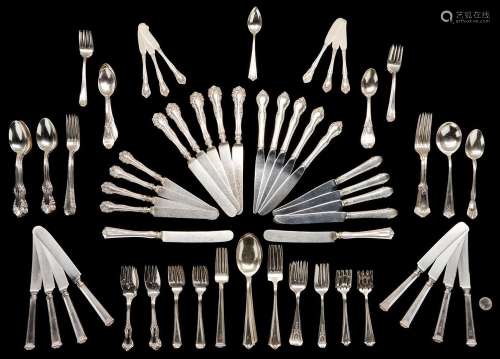 104 PCS. ASST. STERLING SILVER FLATWARE, INCL. SAART, INTERN...