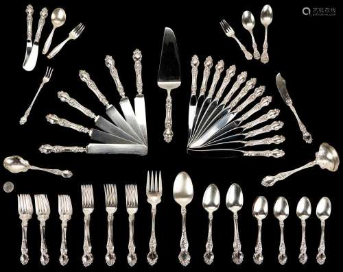 72 PCS WALLACE VIOLET STERLING SILVER FLATWARE PLUS 5 OTHER ...