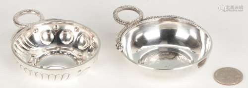 2 FRENCH SILVER WINE TASTERS, .950 AND .800