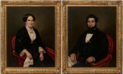 PORTRAITS OF A NEW YORK LADY & GENTLEMAN, C. 1855
