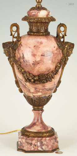 NEOCLASSICAL BRONZE MOUNTED MARBLE LAMP