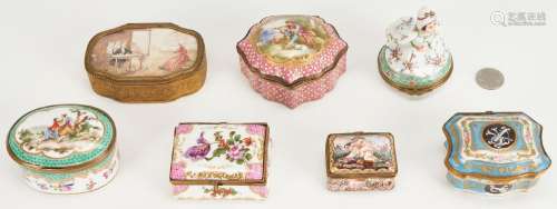 7 ORMOLU MINIATURE BOXES, INCL. SEVRES STYLE