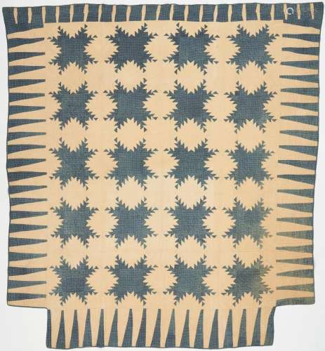 FEATHERED STAR QUILT C. 1860 W/ PROVENANCE - MARY JANE GREGO...