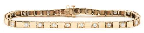 14K GOLD & DIAMOND LINE BRACELET