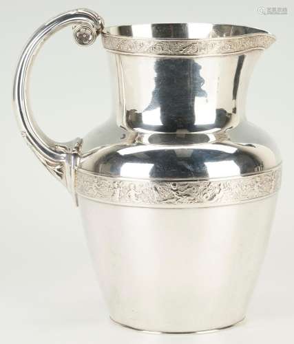 GORHAM STERLING SILVER WATER PITCHER, GREEK REVIVAL STYLE