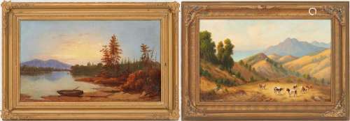 2 WESTERN OIL PAINTINGS INCL. FREDERICK BAUER PACIFIC COAST ...