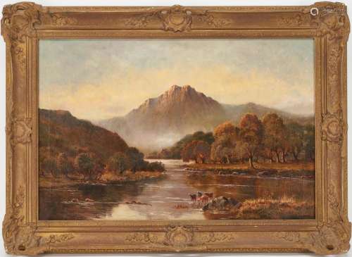DANIEL SHERRIN O/C PAINTING, MOUNTAIN AND RIVER LANDSCAPE