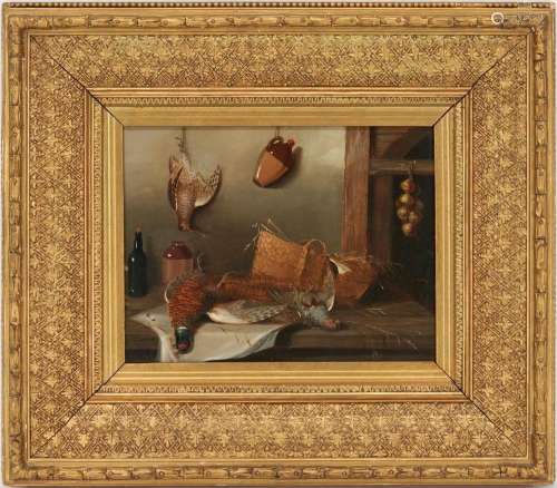NATURE MORTE OR STILL LIFE PAINTING WITH GAME AND WINE, O/B