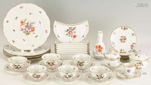 38 ASSORTED PORCELAIN ITEMS, MOSTLY HEREND, INCL. ROTHSCHILD...