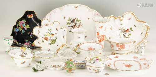 19 HEREND PORCELAIN TABLEWARE & DECORATIVE PIECES, 20 IT...