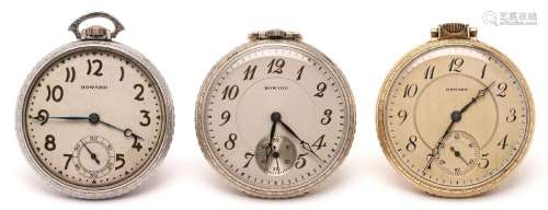 3 HOWARD SERIES 7 POCKET WATCHES