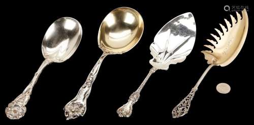 4 ANTIQUE STERLING SERVERS, INCL. REED & BARTON TEN THOU...