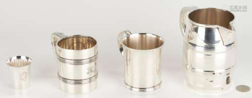 4 STERLING SILVER HOLLOWWARE ITEMS, INCL. TIFFANY & CO.,...