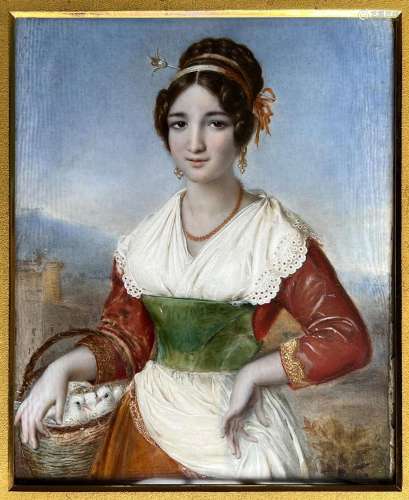 Bianca FESTA (1802-1884), Portrait einer schönen Römerin mit...