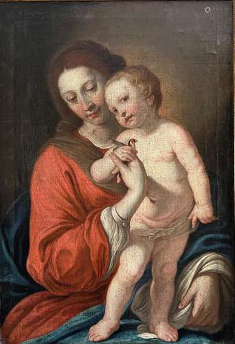 Flämische Schule, 17./18. Jh., Madonna mit dem Distelfink, A...