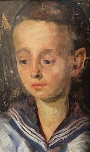 Unbekannter Maler, um 1900, Portrait eines Jungen in Matrose...