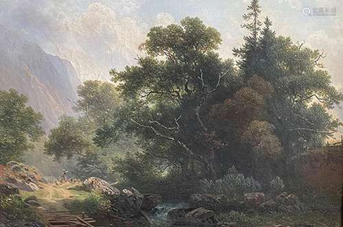 Joseph HOLZER (1824-1876), Waldlandschaft, signiert, Öl/Lwd,...