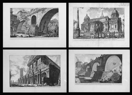 Giovanni Battista Piranesi (1720 Venedig - Rom 1778), 4 Radi...