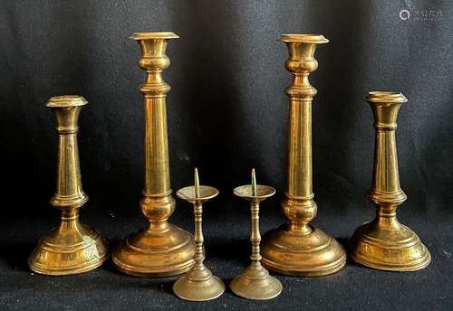 Konvolut aus 6 Leuchtern /collection of six candle holders. ...