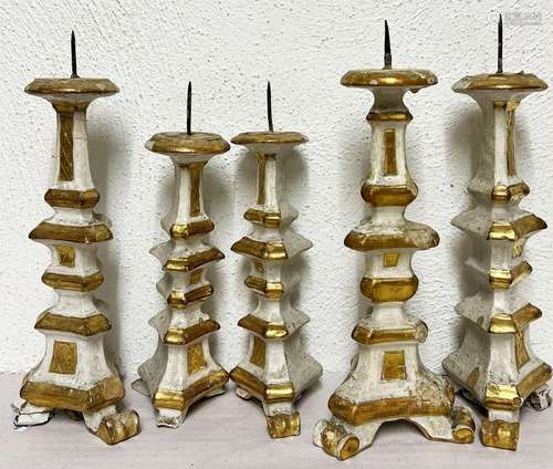 5 kleine Kirchenleuchter/ 5 small church chandeliers. 18. Jh...