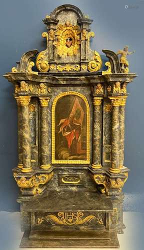 Modellaltar/ Model of an altar. Franken, barock, um 1760., A...