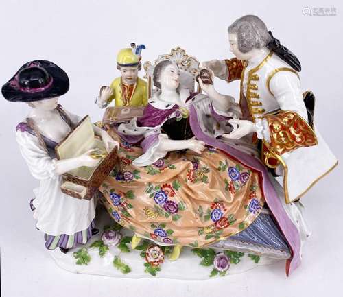 Meissen, Figurengruppe "Der Herzdosenverkauf", Mod...