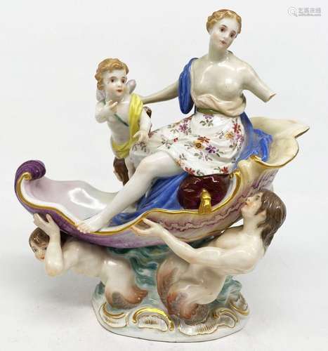 Meissen, Triumph der Venus mit Amor, in einer Muschelschale ...